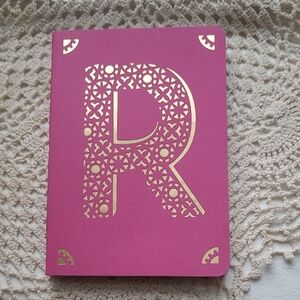 Pink and Gold Monogram R Notebook